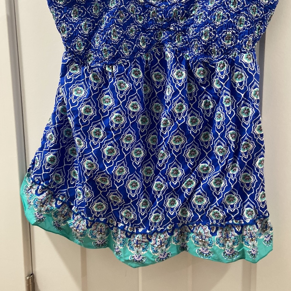 Lane Bryant 16 smock blue and teal tank EUC - Picture 5 of 12